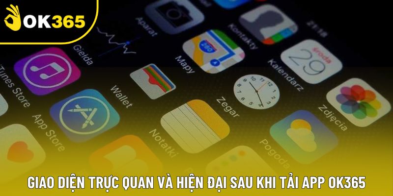 Giao diện trực quan và hiện đại sau khi tải app OK365